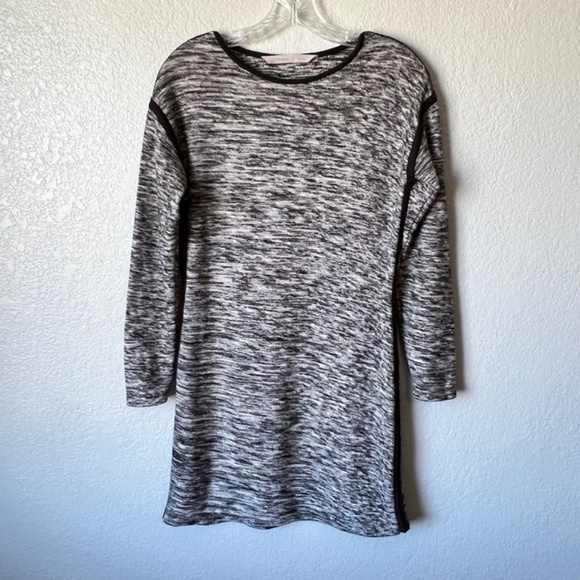 Athleta Retreat sweater mini dress in black and white space knit - Picture 2 of 10